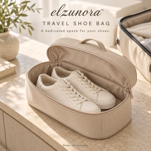 𝒆𝒍𝒛𝒖𝒏𝒐𝒓𝒂™ Travel Shoe Bag, Structured Single-Pair Luggage Organizer