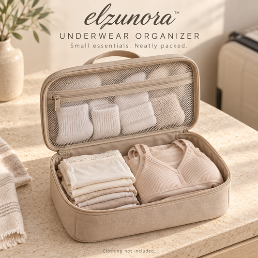 𝒆𝒍𝒛𝒖𝒏𝒐𝒓𝒂™ Underwear Packing Organizer, Travel Lingerie and Sock Storage Case