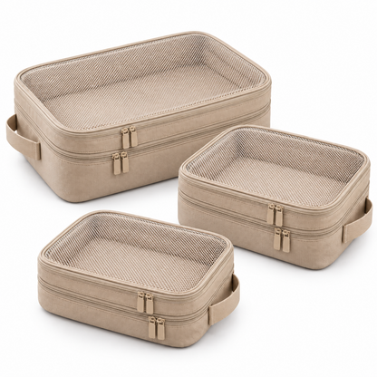 𝒆𝒍𝒛𝒖𝒏𝒐𝒓𝒂™ Compression Packing Cubes, 3-Piece Suitcase Organizer Set
