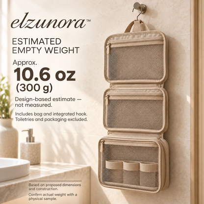 𝒆𝒍𝒛𝒖𝒏𝒐𝒓𝒂™ Hanging Toiletry Bag, Fold-Out Travel Bathroom Organizer