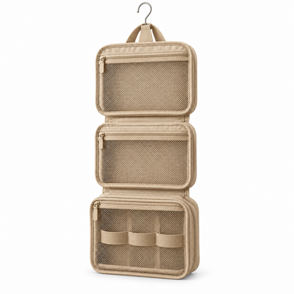 𝒆𝒍𝒛𝒖𝒏𝒐𝒓𝒂™ Hanging Toiletry Bag, Fold-Out Travel Bathroom Organizer