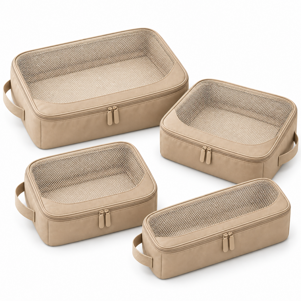 𝒆𝒍𝒛𝒖𝒏𝒐𝒓𝒂™ Mesh Packing Cubes, 4-Piece Travel Luggage Organizer Set