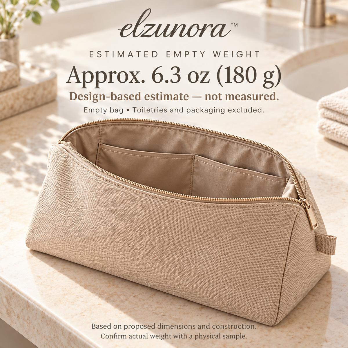 𝒆𝒍𝒛𝒖𝒏𝒐𝒓𝒂™ Standing Toiletry Bag, Wide-Opening Travel Dopp Kit