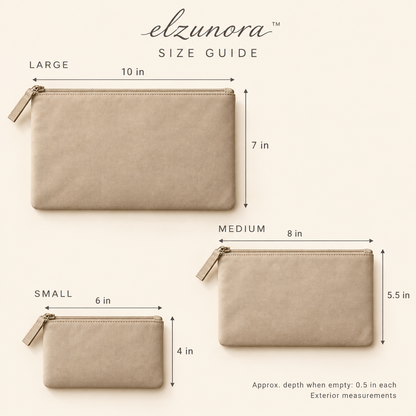 𝒆𝒍𝒛𝒖𝒏𝒐𝒓𝒂™ Travel Essentials Pouch Set, 3 Nesting Zipper Organizer Bags