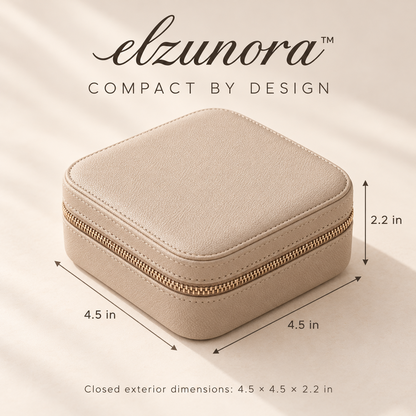 𝒆𝒍𝒛𝒖𝒏𝒐𝒓𝒂™ Travel Jewelry Case, Compact Ring Earring and Necklace Organizer