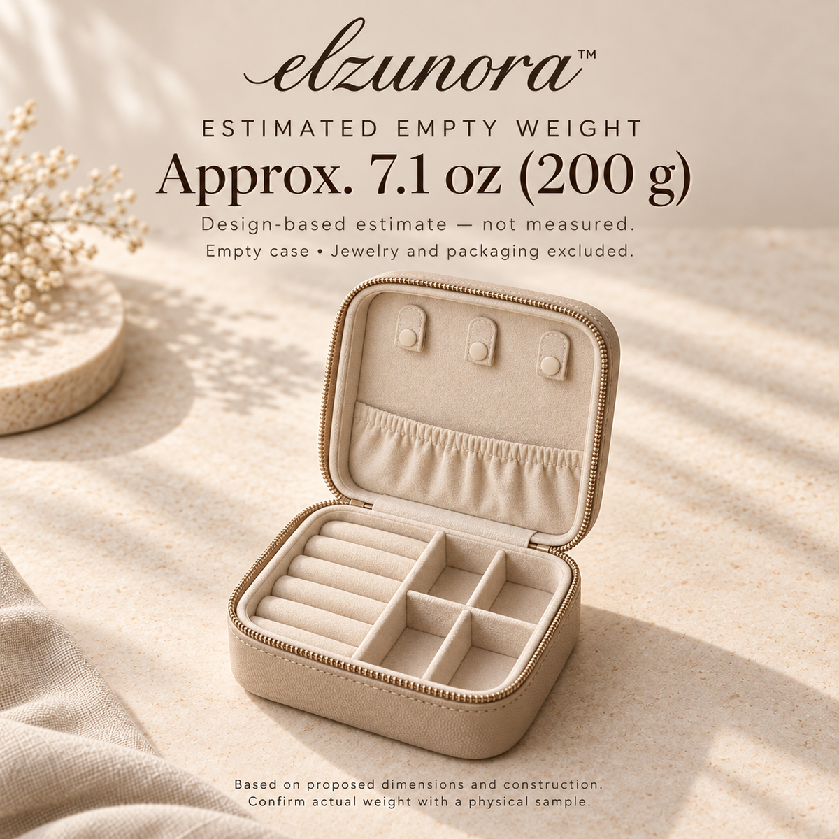 𝒆𝒍𝒛𝒖𝒏𝒐𝒓𝒂™ Travel Jewelry Case, Compact Ring Earring and Necklace Organizer