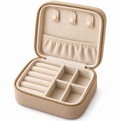 𝒆𝒍𝒛𝒖𝒏𝒐𝒓𝒂™ Travel Jewelry Case, Compact Ring Earring and Necklace Organizer