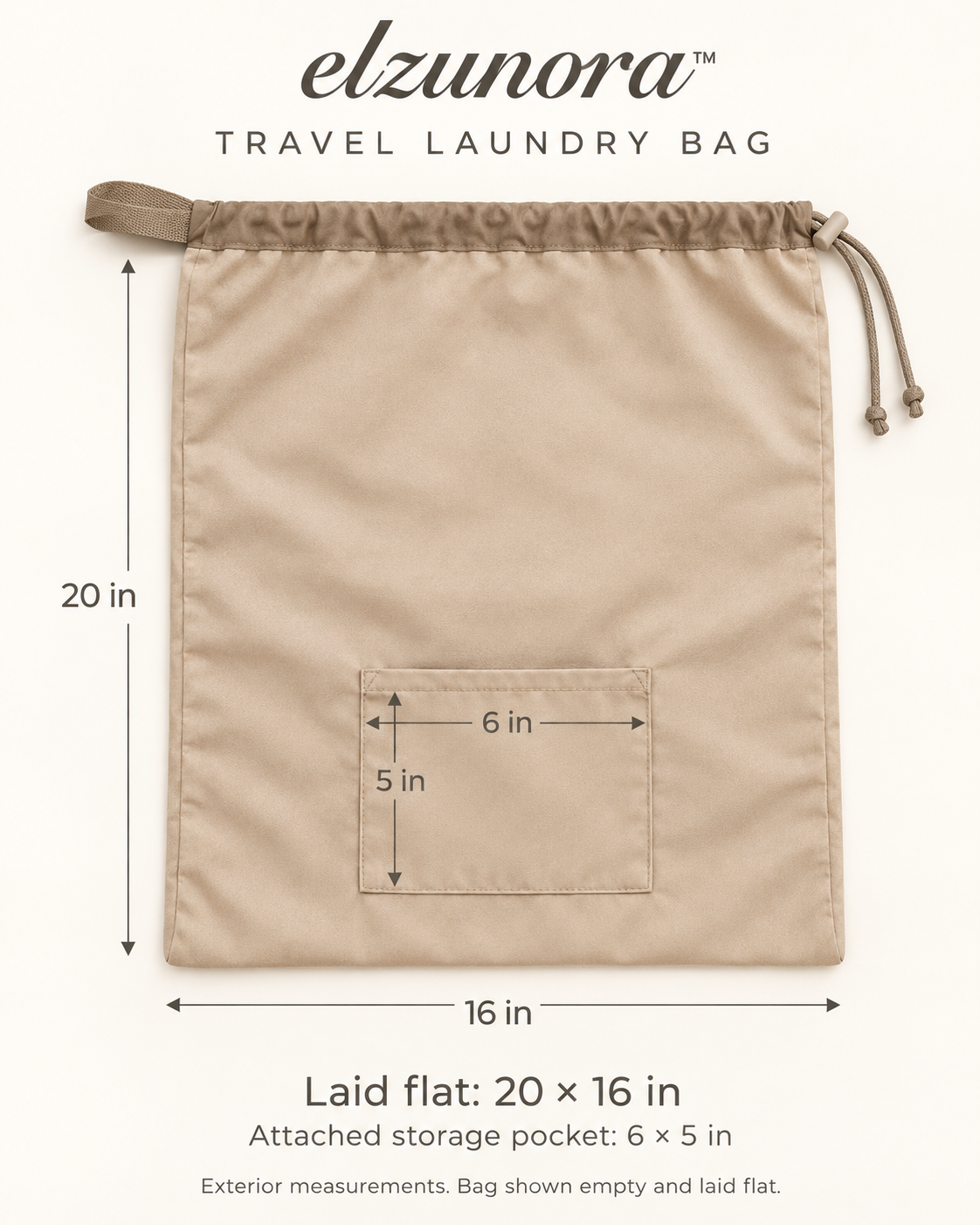 𝒆𝒍𝒛𝒖𝒏𝒐𝒓𝒂™ Travel Laundry Bag, Foldable Drawstring Clothes Organizer