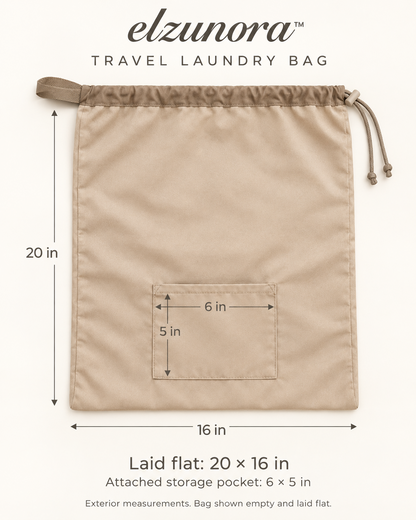 𝒆𝒍𝒛𝒖𝒏𝒐𝒓𝒂™ Travel Laundry Bag, Foldable Drawstring Clothes Organizer