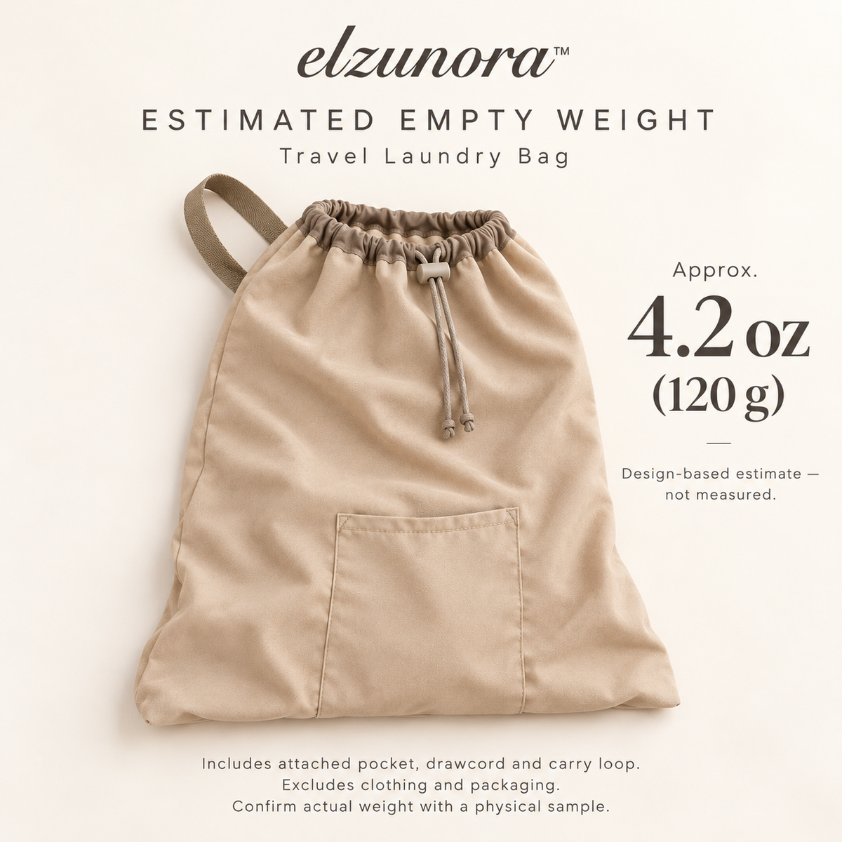 𝒆𝒍𝒛𝒖𝒏𝒐𝒓𝒂™ Travel Laundry Bag, Foldable Drawstring Clothes Organizer