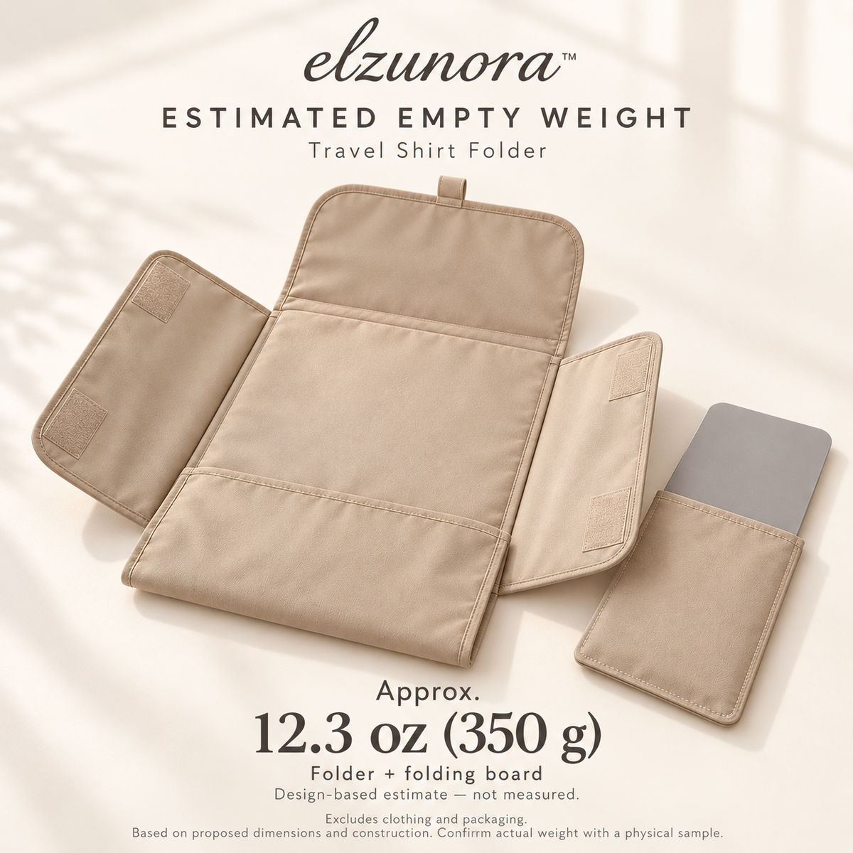 𝒆𝒍𝒛𝒖𝒏𝒐𝒓𝒂™ Travel Shirt Folder, Flat Garment Packing Organizer with Folding Board