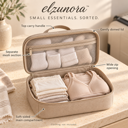 𝒆𝒍𝒛𝒖𝒏𝒐𝒓𝒂™ Underwear Packing Organizer, Travel Lingerie and Sock Storage Case